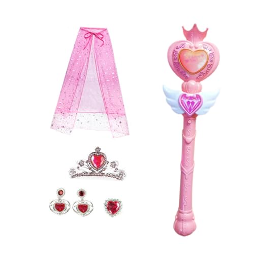 GALPADA Prinzessin Kostüm mit Leuchtendem Zauberstab Herzförmiger Umhang Krone Ohrringen und Ringen Foto Requisite für Karneval Fasching Party GALPADA Prinzessin Kostüm mit Leuchtendem Zauberstab Herzförmiger Umhang Krone Ohrringen und Ringen Foto Requisite für Karneval Fasching Party von GALPADA