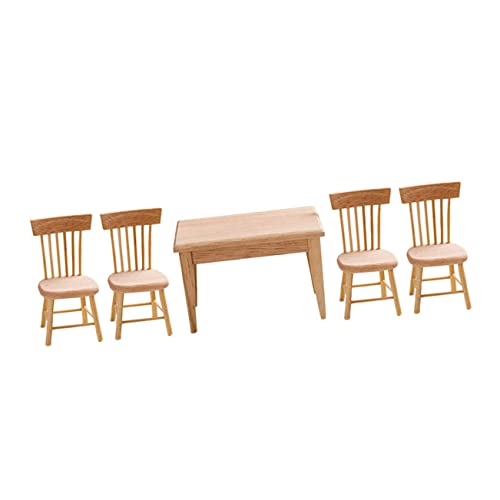 GALPADA Puppenhaus Esszimmer Set aus Massivem Eichenholz Teiliges Tisch Stühle Set Dekorative Miniatur Möbel für Puppenhaus Zubehör und Kleine Haus Figuren für Kreative GALPADA Puppenhaus Esszimmer Set aus Massivem Eichenholz Teiliges Tisch Stühle Set Dekorative Miniatur Möbel für Puppenhaus Zubehör und Kleine Haus Figuren für Kreative von GALPADA