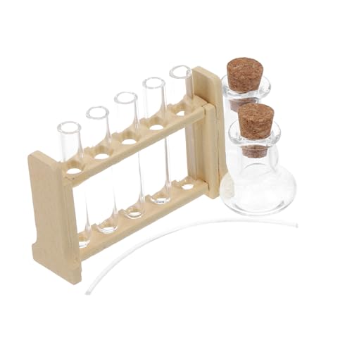 GALPADA Puppenhaus Experimentier Reagenzglasständer Holzfarben Miniatur Wissenschaftsspielzeug Mikro Landschaftsdeko für DIY Lernspielzeug und Puppenhaus Zubehör von GALPADA