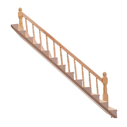 GALPADA Puppenhaus Handlauf Treppendekoration unvollendet Schiene Zubehör Geländer mikrolandschaft handlauf treppe puppenstubenmöbel holzstiege Miniaturtreppe Mini-Haushandlauf hölzern von GALPADA
