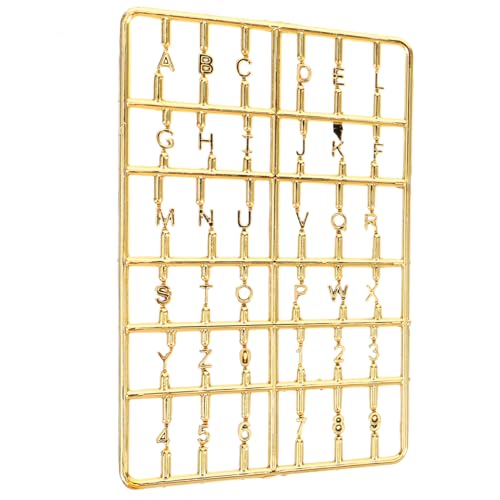 GALPADA Puppenhaus Hausnummer Buchstaben Zahlen DIY Zubehör Goldfarbene Kleine Hausnummer für Miniaturhaus Briefkasten von GALPADA