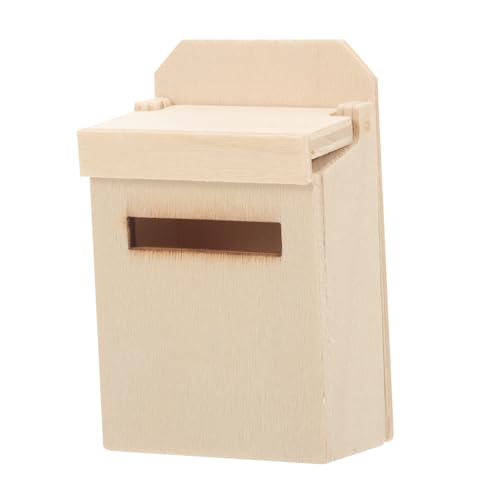 GALPADA Puppenhaus Mini -Mailbox Miniatur -postfach Mini-möbelmodell Mini-hausbriefkasten Miniaturen Mini -hausmöbel Kleiner Briefkasten Miniatur-Mailbox-Modell Dekoration Holz von GALPADA