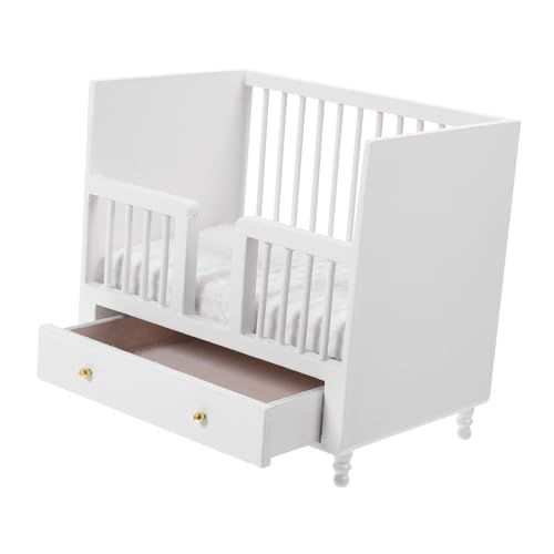 GALPADA Puppenhaus Mini Möbel Kinderpuppenhaus Kinderbett Puppenhaus Bett Kleinkind Erstes Miniatur Bett Häuser Klein Klein Für Winzige Miniatur Kinderbett Realistisches Babypuppenbett von GALPADA