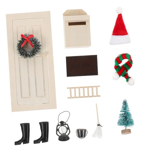 GALPADA Puppenhaus Mini Weihnachtsdeko Teilig DIY Miniatur Türdekoration Sicher für Weihnachtsfest Atmosphäre für Puppenhaus und Miniaturlandschaft von GALPADA