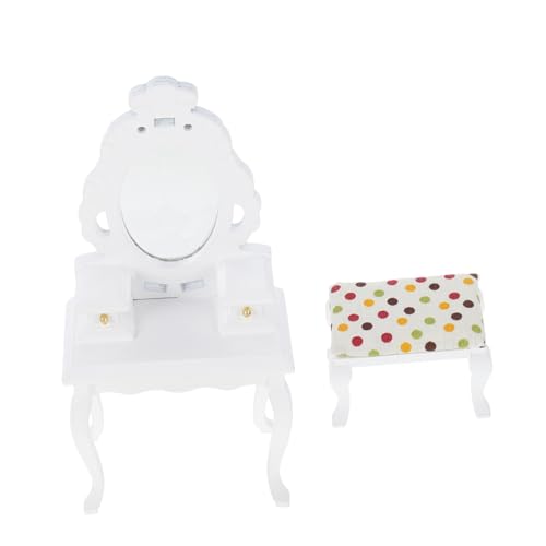 GALPADA Puppenhaus Möbel Modell Weiß Dekoratives Mini Möbelset für Puppenstube Schlafzimmer und Schreibtisch Kreatives Mini Haus Accessoire von GALPADA
