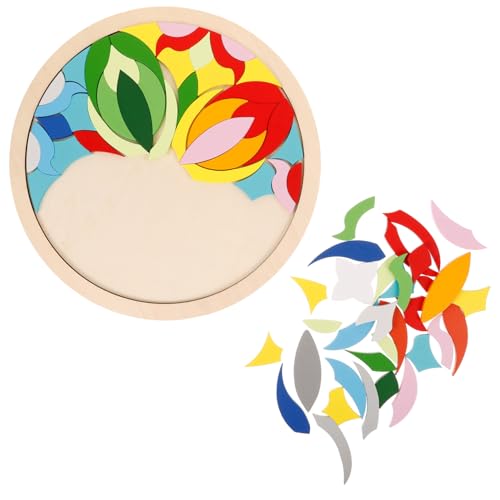 GALPADA Puzzle Mandala Regenbogen Bausteine Geometrisches Lernspielzeug zur Kreativität und Auge Hand koordination Praktisches Pädagogisches Puzzle für Vorschulkinder von GALPADA