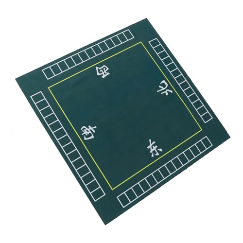 GALPADA Quadratische Mahjong Tischdecke Grün Geräuschreduzierende rutschfeste Spielmatte aus Polyester mit Gummiboden Vielseitige Tischabdeckung für Kartenspiele Brett und Domino Spiele von GALPADA