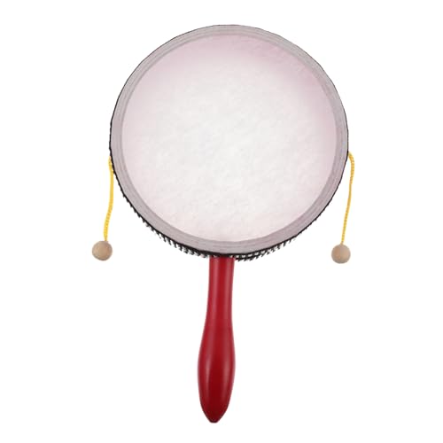 GALPADA Rassel Trommel Musikinstrument aus Hochwertigem Material Leicht und Kompakt Fördert Musikalische Entwicklung Hand Auge Koordination für Rotes Orff Schlaginstrument von GALPADA