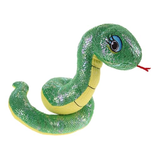 GALPADA Realistisches Plüschschlange Stofftier Gefülltes Tier Halloween Requisit April Fools Dekoration Chinesisches Neujahrs Maskottchen Jahr der Schlange Grün von GALPADA