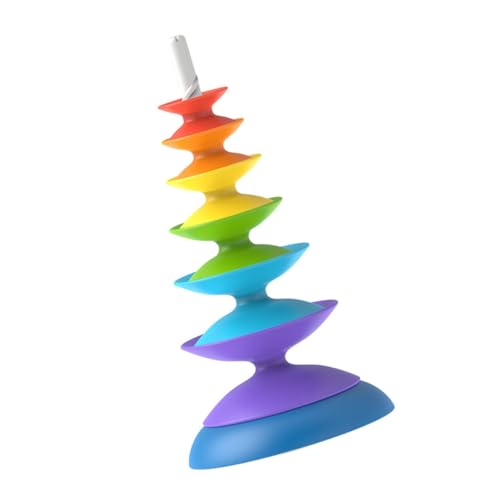 GALPADA Regenbogen Stapelspielzeug für Kleinkinder Drehendes Ring Hochwertigem Fördert und Formenerkennung für Lernen und Eltern Spiele von GALPADA