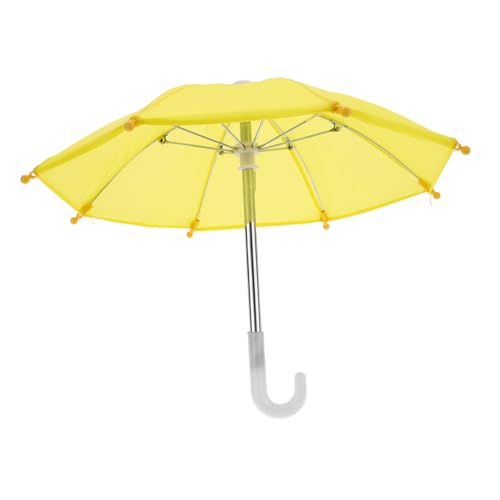 GALPADA Regenschirmspielzeug Kleiner Regenschirm mini Regenschirm Gelbes Miniaturschirm Mini Doll Regenschirm Puppe für Miniatur Regenschirmmodell Mini-Regenschirm Stoff Yellow von GALPADA