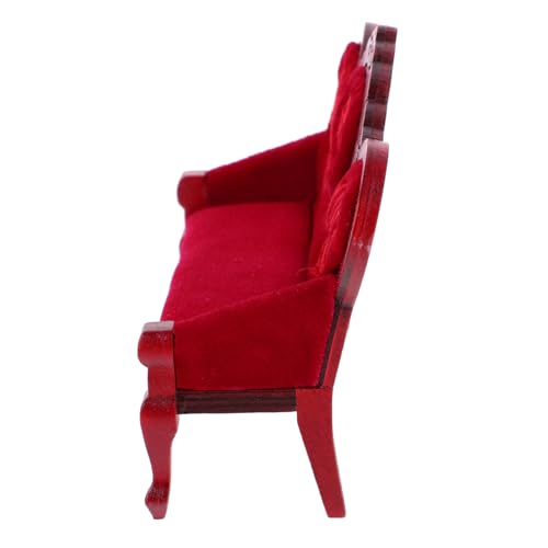 GALPADA Retro Möbelmodell Miniatur-Sofastuhl Puppenhaus-Sofa-Couch Vintage Puppenhausmöbel für kinderspielzeug Toys Mini-Hauspuppensofa winziges Sofadekor Schwamm von GALPADA