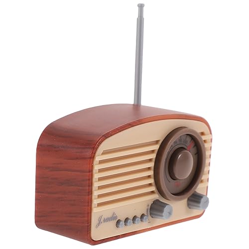 GALPADA Retro Radiomodell Vintage Puppenhauszubehör Winziges Radiohandwerk Miniatur Retro Radiostatuen Simuliertes Radiomodell Zartes Miniaturradio Kleine Radiofiguren Brauner von GALPADA