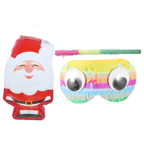 GALPADA Santa Clause Pinata Weihnachtsdeko Teiliges mit Pinata und Augenbinde Traditionelle Gefüllte Spiel Dekoration für Kindergeburtstag und Weihnachtsfeier von GALPADA
