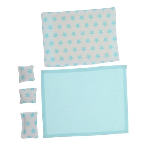 GALPADA Satz Puppenhaus-Bettlaken-Set Mini -Kissen Schlafzimmerzubehör für Puppenstuben Kissen für Puppen Puppenhausbettwäsche kopfkissen atmungsaktive Stillabdeckung Kaninchenbett Stoff von GALPADA