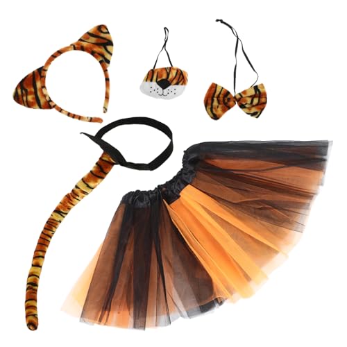 GALPADA Tiger Kostümset Für Mädchen Mit Plüsch Tierohren Kopfband Nase Und Tüllrock Für Halloween Und Verkleidungspartys GALPADA Tiger Kostümset Für Mädchen Mit Plüsch Tierohren Kopfband Nase Und Tüllrock Für Halloween Und Verkleidungspartys von GALPADA