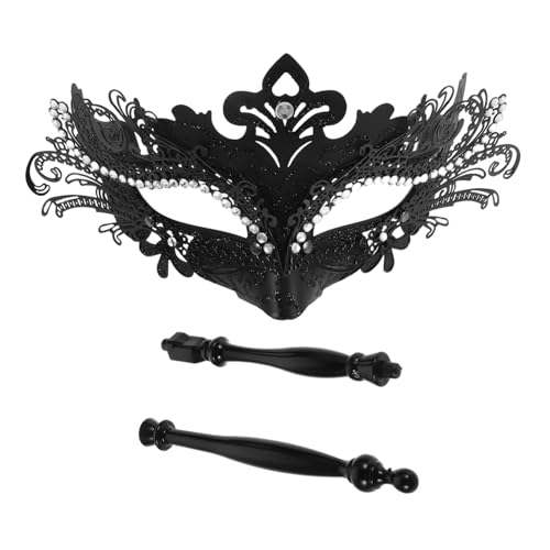 GALPADA Schwarze Maskenballmaske mit Stick Abnehmbarem Halter Funkelnden Strasssteinen und Filigranem Design Handgehaltene Verkleidung für Damen und Herren bei Kostüm und Themenpartys GALPADA Schwarze Maskenballmaske mit Stick Abnehmbarem Halter Funkelnden Strasssteinen und Filigranem Design Handgehaltene Verkleidung für Damen und Herren bei Kostüm und Themenpartys von GALPADA