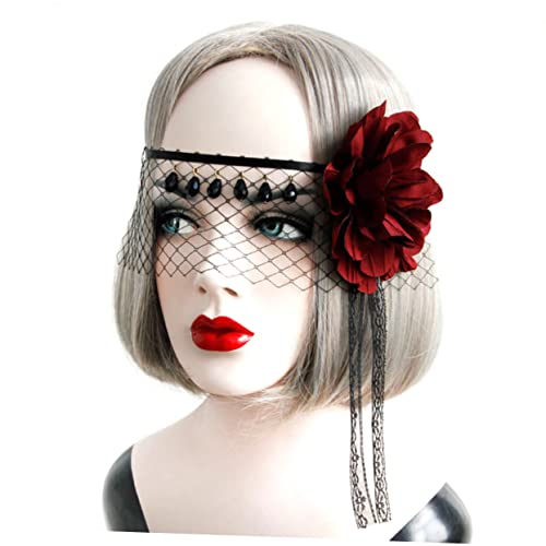 GALPADA Halloween Purge Für Frauen Maskerade Party Schleier Kopfschmuck Half Death Für Hochzeit Und Halloween von GALPADA