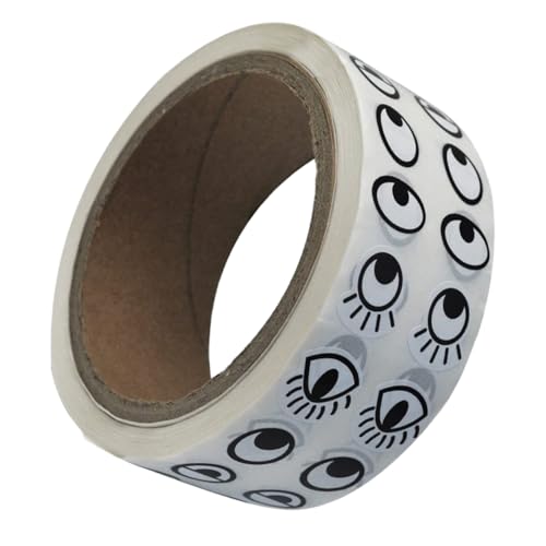 GALPADA Selbstklebende Schwarze und Weiße Augenaufkleber Rolle Sanftes Kupferplattiertes Material Vielseitig für DIY Basteln Scrapbooking Puppen Partys und Kreative Projekte von GALPADA