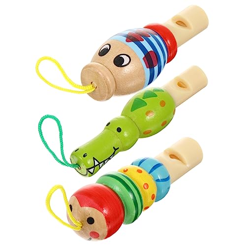 GALPADA Set Tierpfeife Holz Zugpfeife Kinderspielzeug Kinderpfeife Vogelrufer Pfeife Cartoon Pfeife Trompete Für Partytütenfüller Krachmacher Luftauslässe Aus Holz von GALPADA