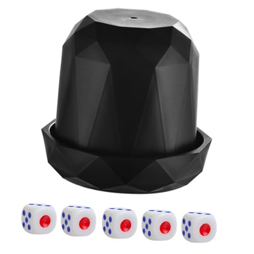 GALPADA Stabiles Würfelspiel mit Dickem Geräuscharmem Würfelbecher und Farbigen Würfeln Kreatives Partyspiel-zubehör für Ktv Bar und Gesellige Spieleabende von GALPADA