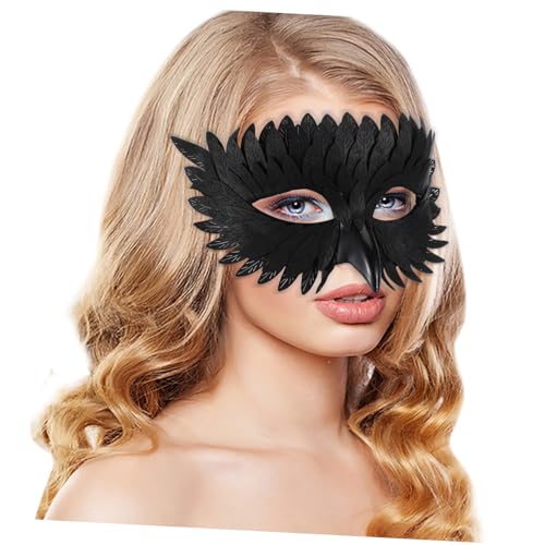 GALPADA Stilvolle Halbgesichts-katzenohrenmaske Handgefertigte Schwarze Maske Für Karneval Halloween Und Themenveranstaltungen Perfektes Accessoire Für Partys Und Faschingsfeiern von GALPADA
