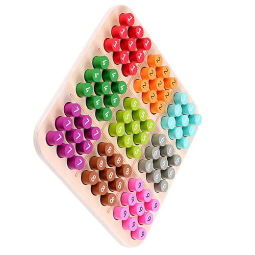 GALPADA Sudoku Lernspiel Teiliges mit Logikrätseln und Farbigem Peg Board Pädagogisches Holzspielzeug Konzentration und Denkvermögen Inkl Aufbewahrungsschublade von GALPADA