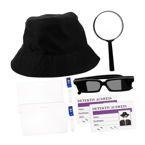 GALPADA Teiliges Detektiv Partyspielzeug mit Hut Brille und Lupe Rollenspiel Zubehör für Erwachsene für Halloween Spionage und Agenten Cosplay Vielseitige Verkleidungsspielzeuge von GALPADA