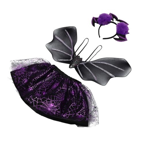 GALPADA Teiliges Halloween Kostüm Für Fledermaus Kostüm Mit Flügeln Maske Und Haarspangen Für Halloween Party Karneval Und Cosplay Events von GALPADA