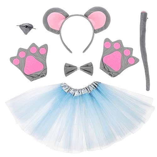 GALPADA Teiliges Halloween Kostümset Für Stirnband Mit Mäuseohren Bowtie Grauer Tüllrock Und Handschuhe Für Karneval Und Kostümparty GALPADA Teiliges Halloween Kostümset Für Stirnband Mit Mäuseohren Bowtie Grauer Tüllrock Und Handschuhe Für Karneval Und Kostümparty von GALPADA