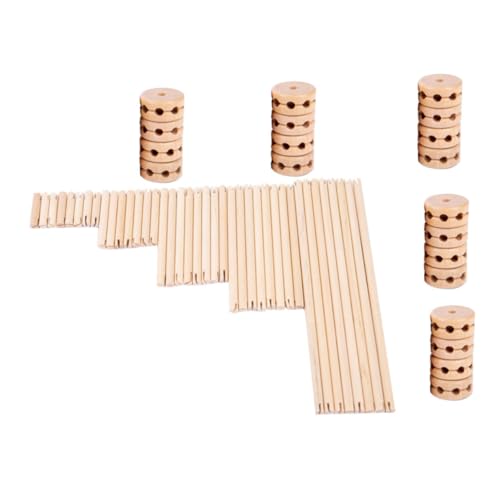 GALPADA Teiliges Holz Bauspielzeug für Pädagogisches Steckspielzeug mit Glatter Oberfläche Fördert Kognitive Fähigkeiten Feinmotorik und Eltern Junge Mädchen Interaktion Geeignet Ab von GALPADA