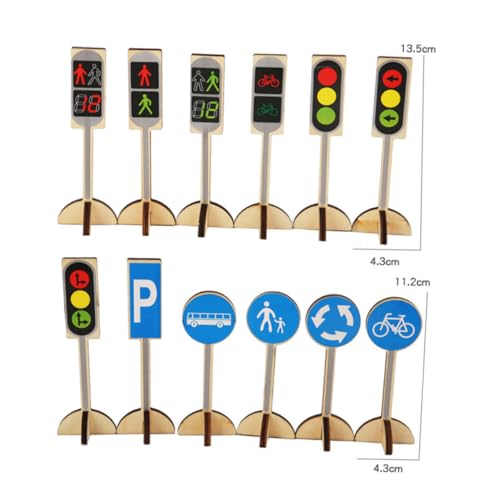 GALPADA Teiliges Holz Realistische Straßenverkehrsmodelle für Pädagogisches Lernspielzeug zur Frühkindlichen Verkehrserziehung Stabiles Material Fördert Fantasievolles Rollenspiel von GALPADA