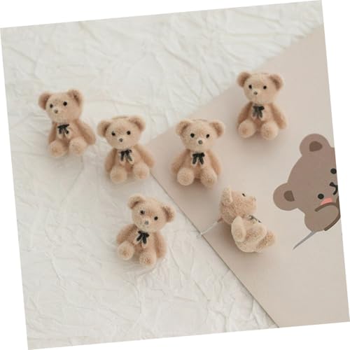 GALPADA Teiliges Mini Bären Dekoration aus Flockmaterial mit Schleife DIY Taschenanhänger Zubehör Leicht Kompakt für Handtaschen Handyhüllen Kleidung Geschenkideen von GALPADA