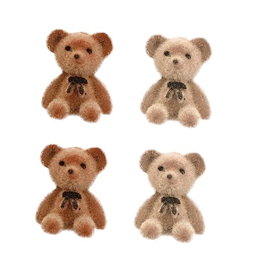GALPADA Teiliges Mini Bärenpuppen mit Schleifen Flocking Bag Accessory für DIY Taschen Dekorationen für Kreative und Persönliche Styles von GALPADA