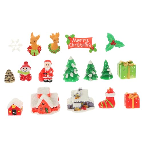GALPADA Teiliges Miniatur Weihnachtsbaum aus Resin Detailreiche Mini Weihnachtsornamente für Puppenhaus Bastelzubehör Weihnachten Niedliche Tischdeko und Festliche Dekoration von GALPADA
