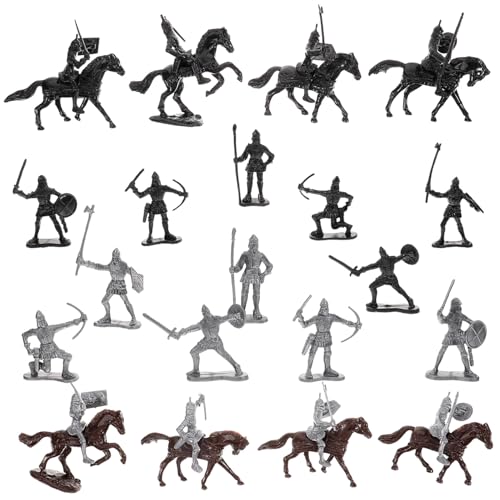 GALPADA Teiliges Mittelalterliches Ritterfiguren aus Kunststoff mit Miniatur Reiter und Pferdemodellen Realistische Sandtisch Figuren für Handliches Modellspielzeug zur Dekoration und von GALPADA