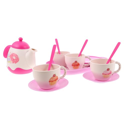 GALPADA Teiliges Tee-Party Set aus Robustem Kunststoff Buntes Pretend Play Teekannen Geschirrset für Fantasievolles Rollenspiel Fördert Soziale Interaktion und Kreatives von GALPADA