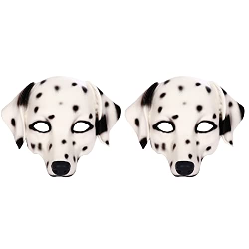 GALPADA Tierische Kopfbedeckung 2Pcs Kopfbedeckung Party Kopfbedeckung Rollenspiele Tier Kopfbedeckung Aniaml Cosplay Gesicht Bedeckt Dalmatinische Fleckige Hund Karneval von GALPADA