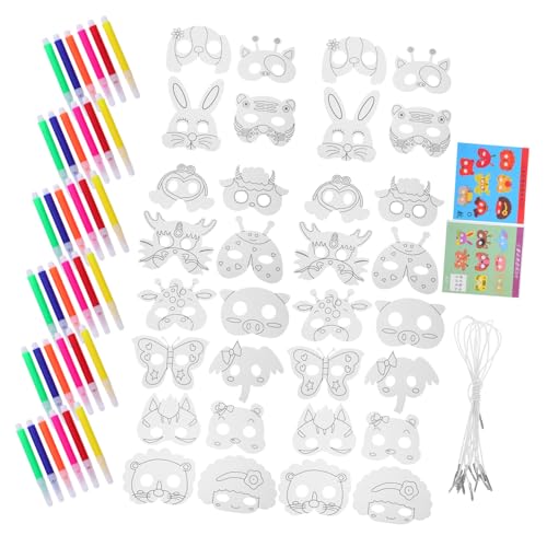 GALPADA Tiermasken zum Bemalen Teilig mit Pinseln DIY Papiermasken in Tierform für Halloween Geburtstag Kreative Kindermasken zum Ausmalen und Gruppenspiele GALPADA Tiermasken zum Bemalen Teilig mit Pinseln DIY Papiermasken in Tierform für Halloween Geburtstag Kreative Kindermasken zum Ausmalen und Gruppenspiele von GALPADA