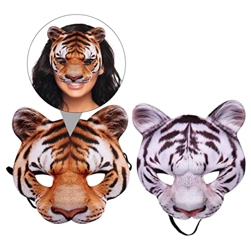 GALPADA Tiger Maske aus EVA Unisex Halloween Tiergesicht Halbgesichtsmaske Weiß Gelb für Karneval Cosplay Party Erwachsene GALPADA Tiger Maske aus EVA Unisex Halloween Tiergesicht Halbgesichtsmaske Weiß Gelb für Karneval Cosplay Party Erwachsene von GALPADA