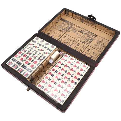 GALPADA Tragbares Mahjong Set Kleines Leichtes Chinesisches Brettspiel mit Vollständigem Zubehör für Camping Partys und Zuhause Robustes Langlebiges Spielset als für Mahjong GALPADA Tragbares Mahjong Set Kleines Leichtes Chinesisches Brettspiel mit Vollständigem Zubehör für Camping Partys und Zuhause Robustes Langlebiges Spielset als für Mahjong von GALPADA
