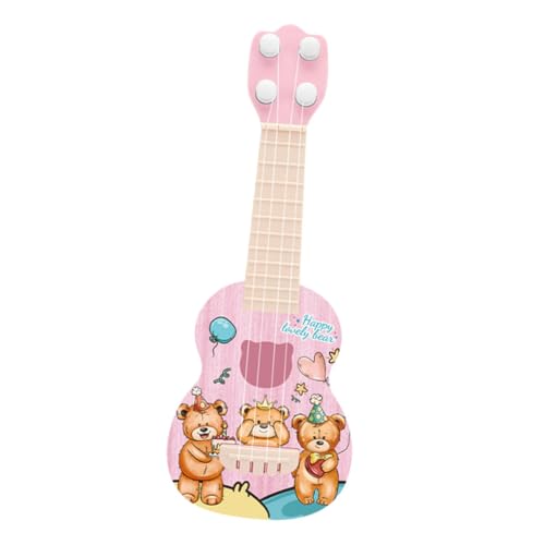 GALPADA Ukulele Mini Cartoon Bär Design Tragbares Anfänger Musikinstrument Robustes Gitarrenimitat für Jungen Mädchen für Strandpartys und Alltag von GALPADA
