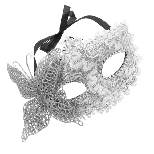 GALPADA Venezianische Schmetterlingsmaske für Damen Halbgesichtsmaske mit Drachenmuster Verstellbare Kostümmaske für Halloween Maskenball und Themenpartys von GALPADA
