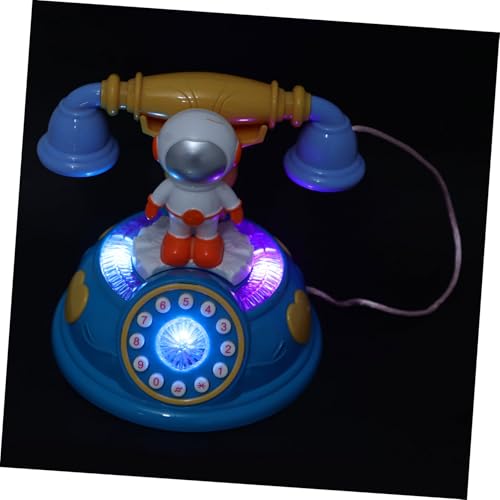 GALPADA Vintage Cartoon Astronaut Telefon für Lernspielzeug mit Licht und Musik Pädagogisches für Zuhause und Kindergarten Fördert Frühe Bildung und Rollenspiel von GALPADA