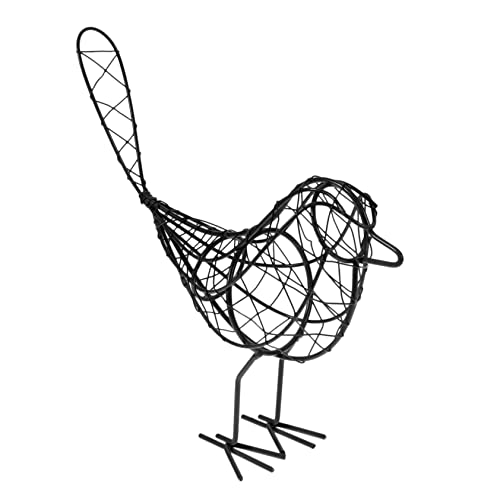 GALPADA Vogelfigur Aus Draht Dekorative Vogelstatue Für Garten Handgefertigte Metallkunst Für Heimdekoration Schwarze Vogelskulptur Als Stilvolles Ornament GALPADA Vogelfigur Aus Draht Dekorative Vogelstatue Für Garten Handgefertigte Metallkunst Für Heimdekoration Schwarze Vogelskulptur Als Stilvolles Ornament von GALPADA