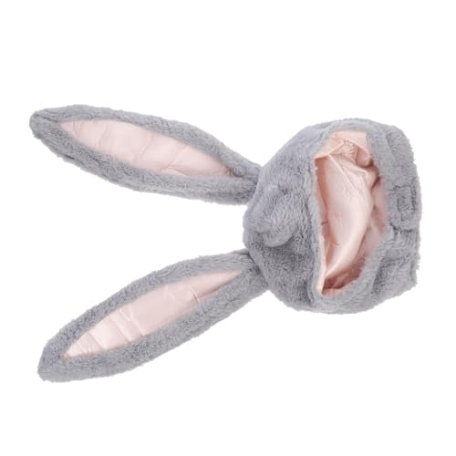 GALPADA Weicher Plüsch Bunny Full Headgear mit Verstellbaren Hasenohren Warmes Weihnachtsmützen Kostüm für Winter Kuschelige Ohrenhaube für Festliche Cosplay Party von GALPADA