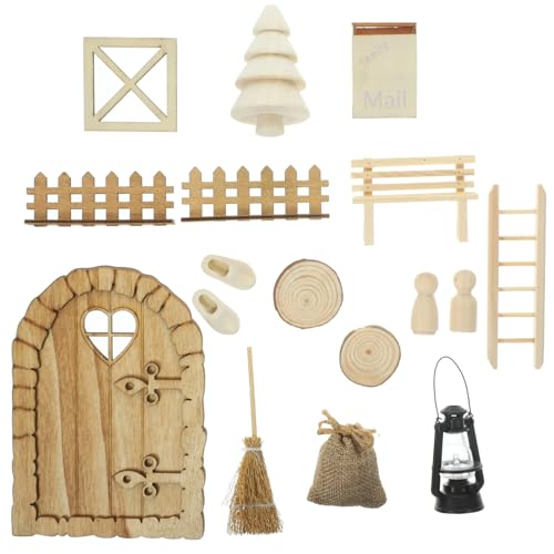 GALPADA Weihnachtliche Miniatur Haustür Deko Handlich Glatte Oberfläche Sicher und Zuverlässig für DIY Micro Landschaft und Festliche Bastelprojekte von GALPADA