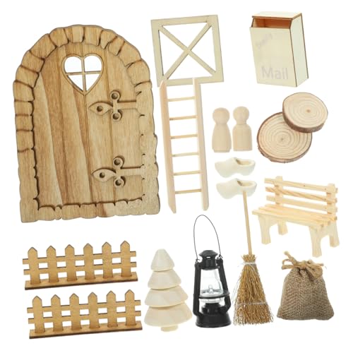 GALPADA Weihnachtliche Miniatur Haustür Dekoration Miniatur Weihnachtsbaum Figuren Handgefertigte Weihnachtsdeko Kinderfreundlich Kreativ Sicher für Miniaturhäuser und Basteln von GALPADA