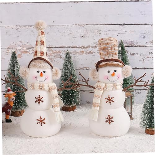 GALPADA Weihnachtliche Schneemann Dekoration mit Hohem Hut Plüschfigur für Tisch Kreatives Xmas Ornament für Festliche Raumgestaltung Langlebiges Weihnachtsdeko Highlight von GALPADA