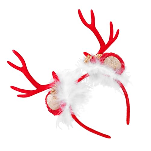 GALPADA Weihnachtlicher Rentier Haarreif für Flexibler Bequemer Stirnband mit Roten Geweihen und Schleife für Weihnachtsfeiern Karneval und Kostümpartys GALPADA Weihnachtlicher Rentier Haarreif für Flexibler Bequemer Stirnband mit Roten Geweihen und Schleife für Weihnachtsfeiern Karneval und Kostümpartys von GALPADA